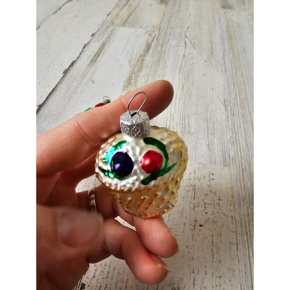 Vintage fruit basket glass Mercury ornament Maximus‎ tree mini - Picture 8 of 11